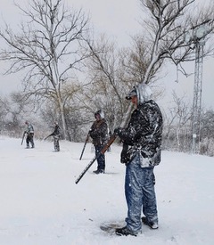 Shooters at Lakeview GC braved a spring snow on April 14. Don Mittag, who took the photo from Post 1, called it “another lovely day in paradise.”